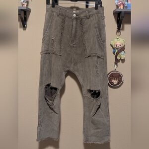 POL Charcoal/Brown Distressed Womens Pants - Size: SMALL